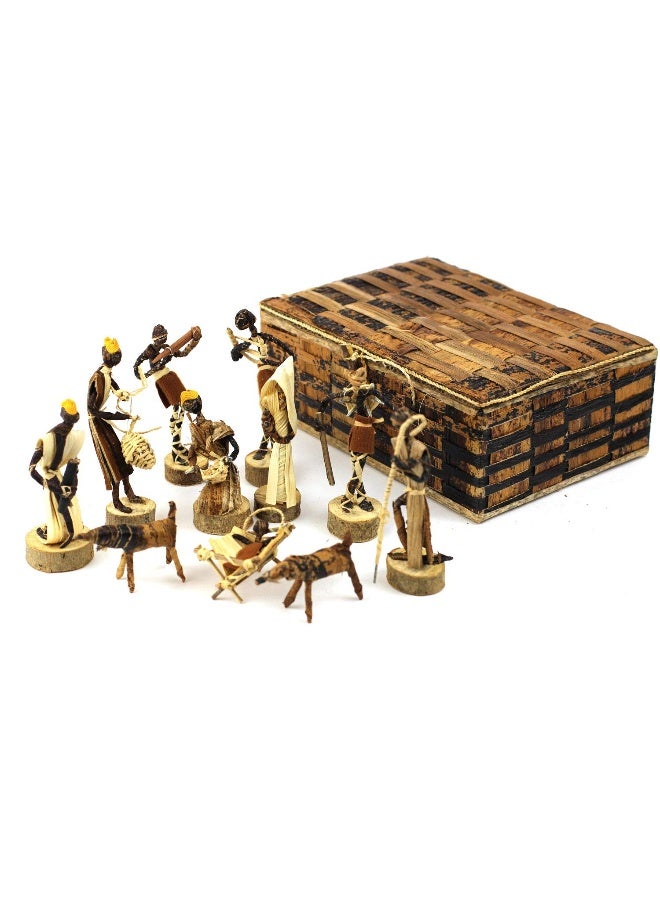 Global Crafts Nativity Set Handmade in Kenya from Banana Fiber - Image 1